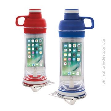 Garrafa com Porta Celular