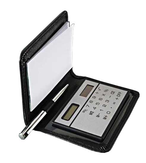 Kit calculadora com mini bloco com caneta