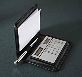 Kit calculadora com mini bloco com caneta