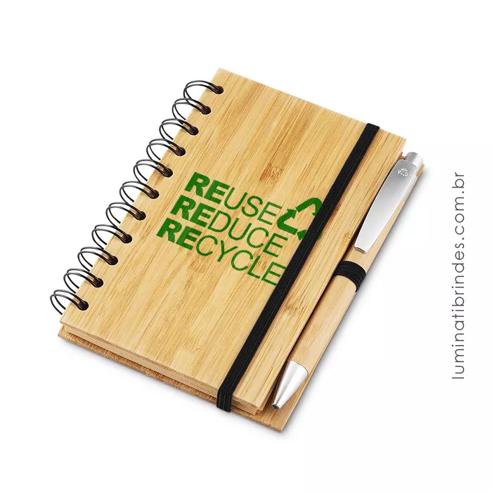 Caderno Green Bambu com caneta
