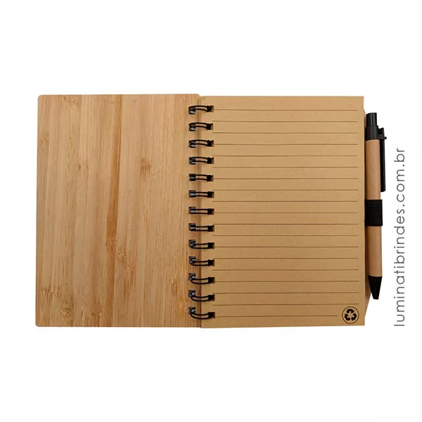 Caderno Spiral Leaf com Caneta