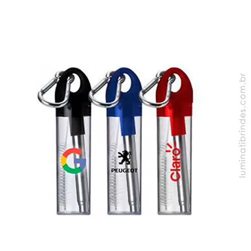 Canudo Inox Retrátil Carabiner