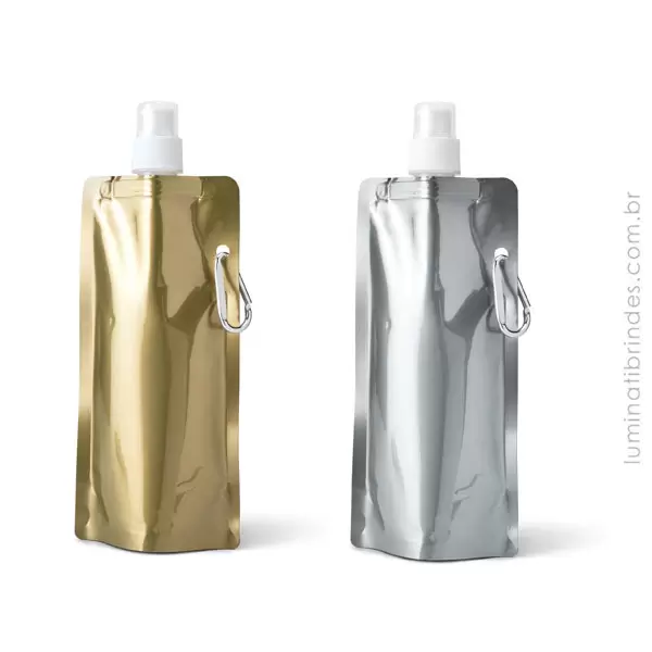 Garrafa Metalizada Zip dobrável