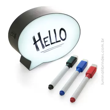 Hello! mini light Box com canetas para mensagens