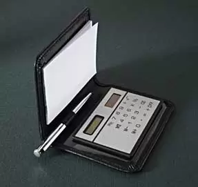 Kit calculadora com mini bloco com caneta 