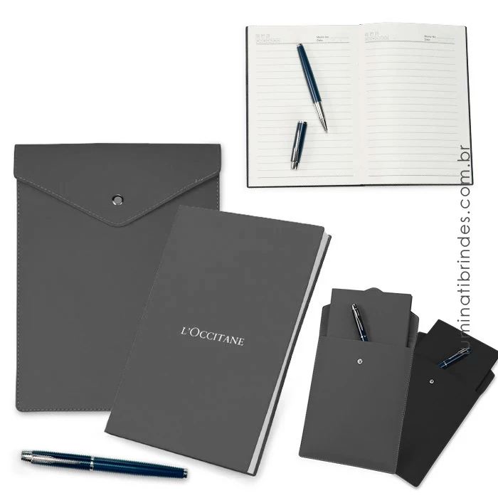 Kit Executivo Folio Leather