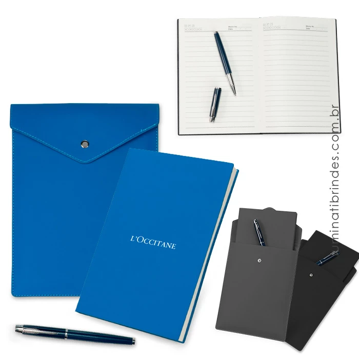 Kit Executivo Folio Leather