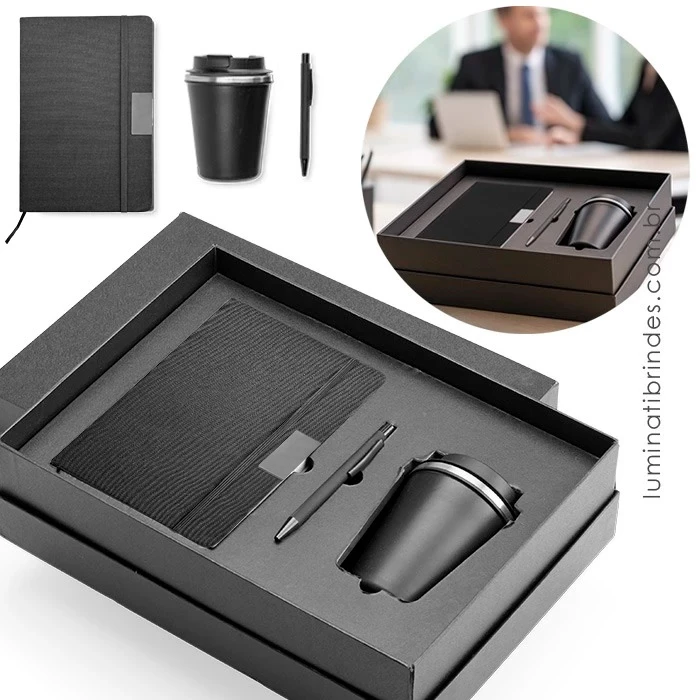 Conjunto Brinde Caderno e Caneta Lindner
