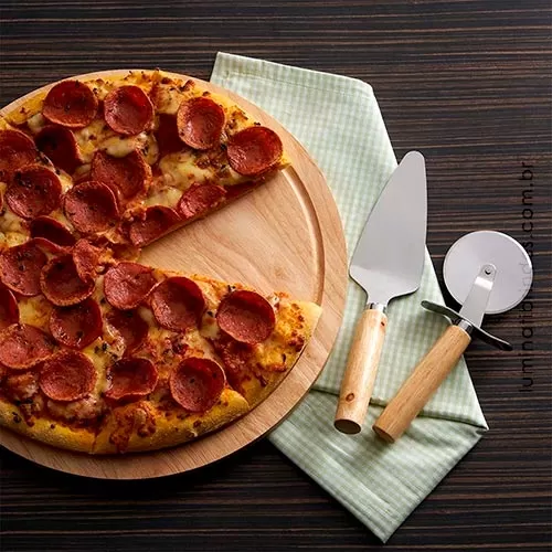 Kit Pizza para Brinde Masculino Wood