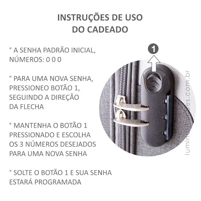 Mochila Masculina Bizz com Cadeado