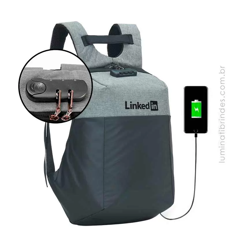 Mochila Antifurto Executiva USB