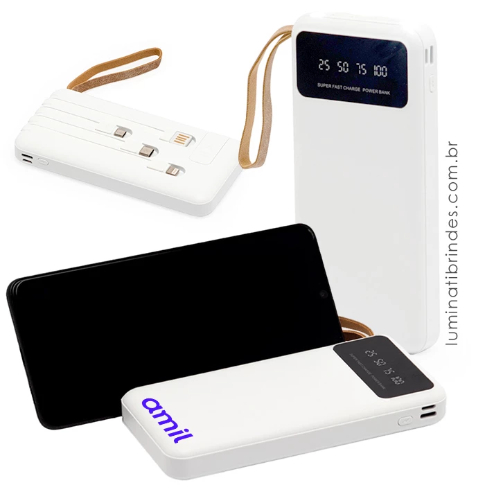 Power Bank Thompson com Lanterna e Multissaídas