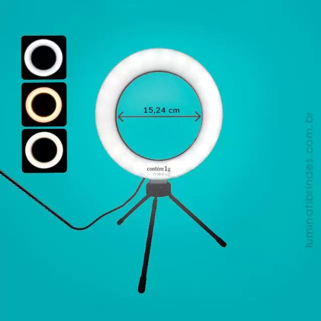 Ring Light Led com Tripé - 3 opções de iluminação 